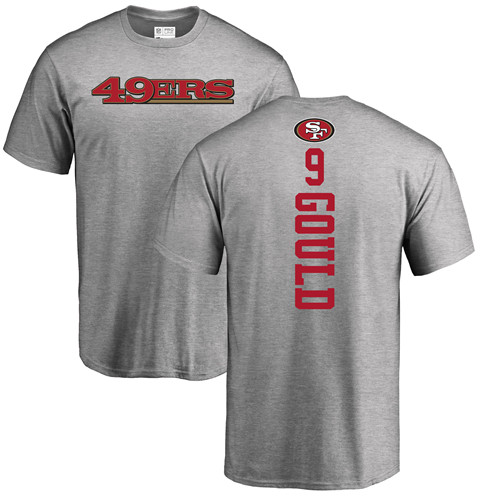 Men San Francisco 49ers Ash Robbie Gould Backer #9 NFL T Shirt->nfl t-shirts->Sports Accessory